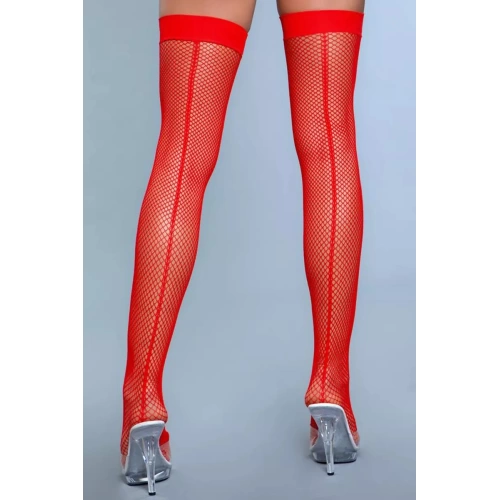 Дълги чорапи за жартиери с ръб Be Wicked 1915 червени