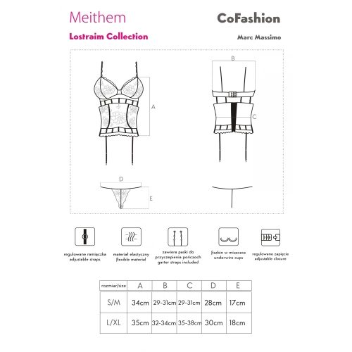 Жартиерен корсет и прашки Meithem размер L/XL [5]